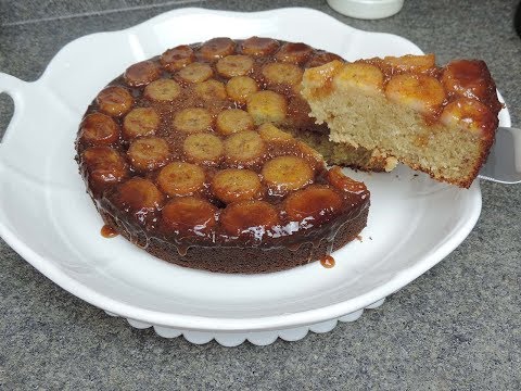 Upside Down Caramel Banana Cake (Banana Foster) -Recipe- | Ep #123