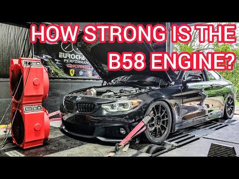 Part of a video titled How much power can the stock B58 Engine handle? - YouTube