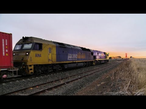 Pacific National 4AM5 Intermodal Freight At Sunrise - PoathTV Australian Trains & Railways