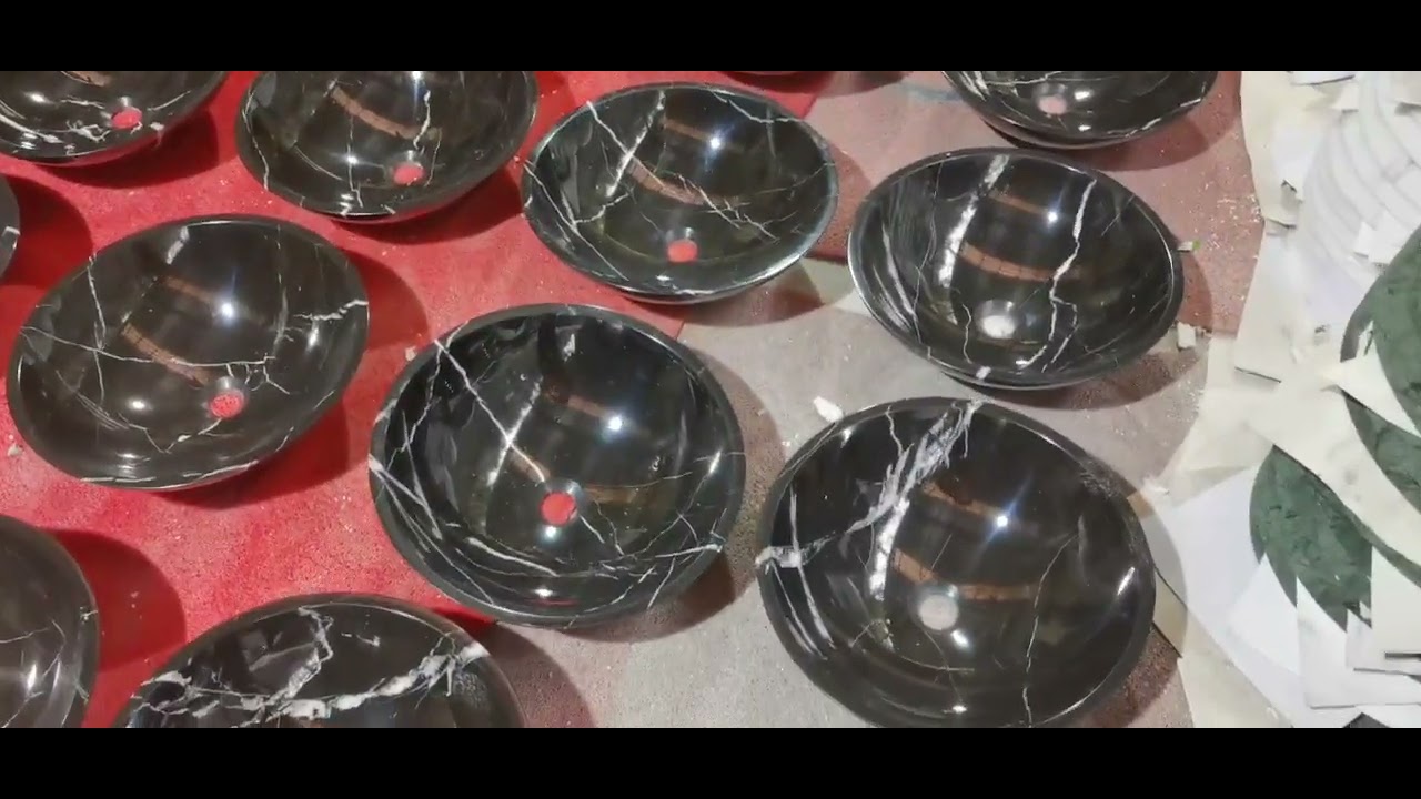 Black marquina marble sink supplier