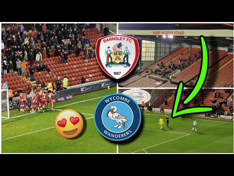 CRAZY SCENES AT THE DEATH 92ND MINUTE WINNER + RED CARD!/ Barnsley Vs Wycombe Vlog!