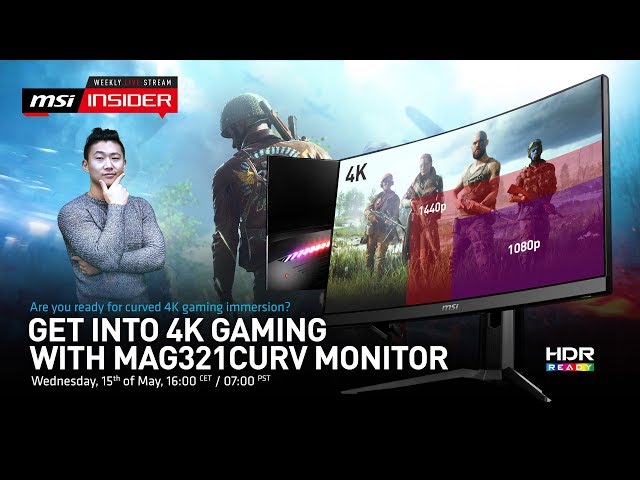 MSI G321CUV 32" LED UltraHD 4K Curvo video