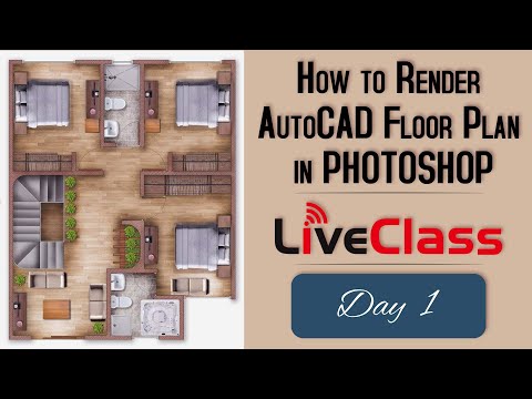 Day 1 | PHOTOSHOP Architecture | How to Render AutoCAD Pdf Floor Plan in PHOTOSHOP