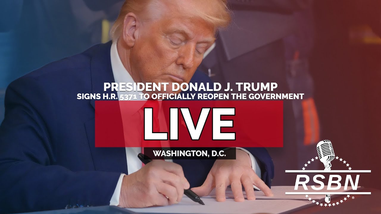 LIVE: President Trump Signs H.R. 5371 to Officially Reopen the Government - 11/12/25