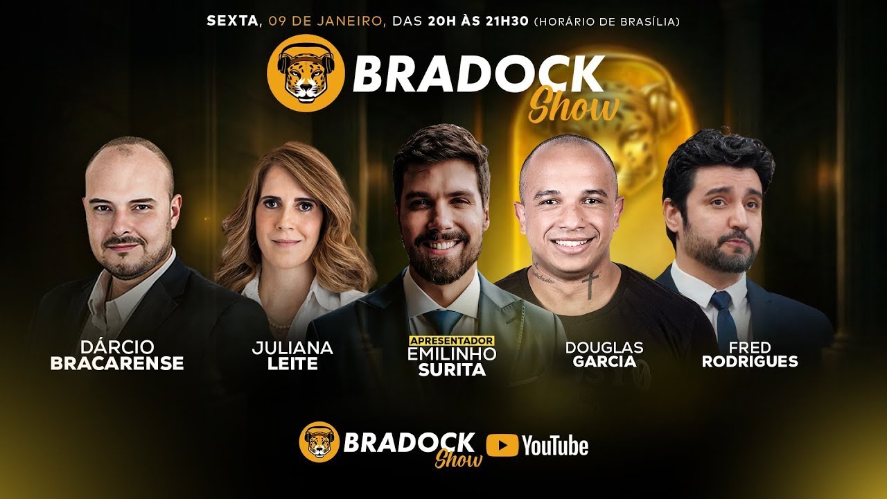 Bradock Show 09/01/26  Emilinho Surita, Douglas Garcia, Fred Rodrigues, Ju Leite e Dárcio Bracarense
