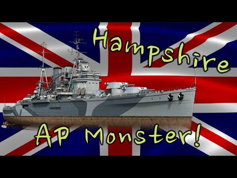 World of Warships Legends - HAMPSHIRE - Tier 7 - AP MONSTER! [deutsch/ gameplay]