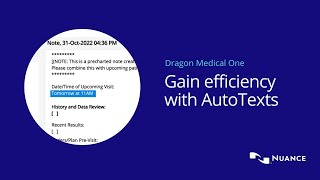 Dragon Medical One use case: AutoTexts and natural language commands