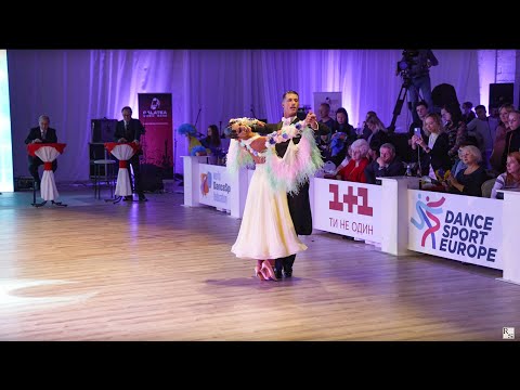 Andrea Roccatti - Marika Odikadze. WDSF European champions 10 dance.  Slow Waltz. Kyiv, Ukraine