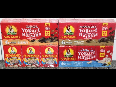 Sun-Maid Yogurt Covered Raisins: Chocolate & PB, Chocolate, Vanilla, Dark Chocolate & Vanilla