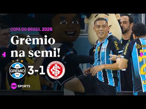 CARLOS VINÍCIUS MARCA DOIS, GRÊMIO ATROPELA NO GRE-NAL E TÁ NA SEMIFINAL! GRÊMIO 3X1 INTERNACIONAL