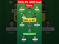 TATA IPL 2025 SRH Vs RR Final Team RR Vs SRH Dream11 Team Srhvsrr Cricket2025 Tataipl2025