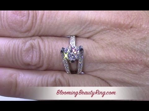 Tension Mounted Diamond Ring On Hand Video