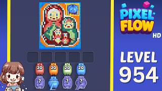 Pixel Flow Level 954 Solution Walkthrough