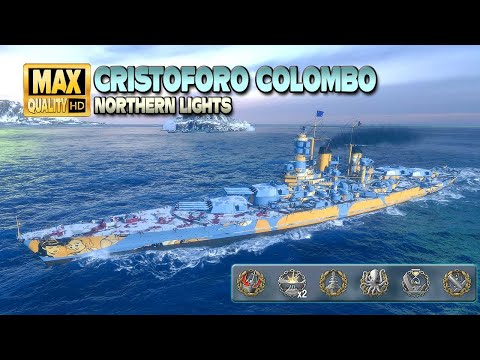 Battleship Cristoforo Colombo: Devastating strikes on map Northern Lights - World of Warships