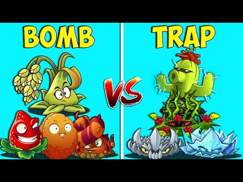 Team 4 BOMB Plant vs 4 TRAP Plant - Who Will Win? - PvZ 2 Team Plant Vs Team Plant