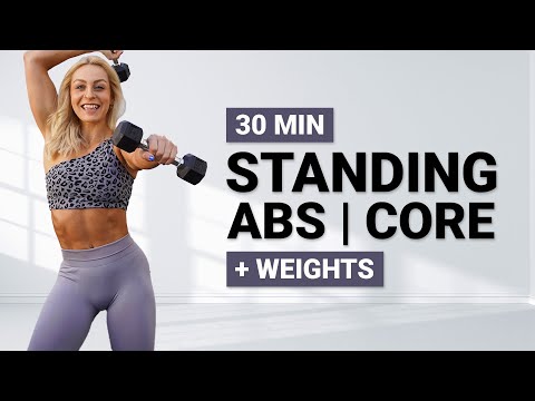 30 MIN STANDING ABS WORKOUT WEIGHTS | Intense Cardio All Standing | Boxing | HIIT | Strong Arms