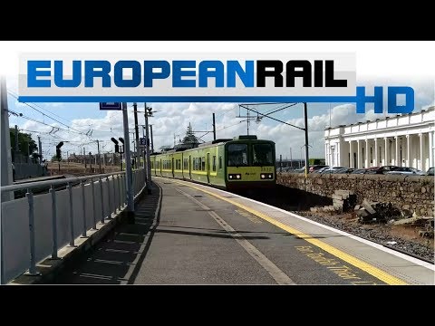 Iarnród Éireann Irish Rail DART 8520 EMU 8531 arrives at Dún Laoghaire Platform 3
