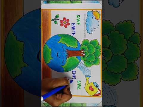 ✨ World Environment Day Poster Drawing✨ #drawing #youtubeshorts #easydrawing #environmentdaydrawing