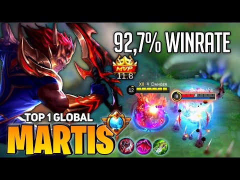 MVP Play Martis 92.7% Winrate [ Top 1 Global Martis ] By  ♮ Dᴀɴɢᴇʀ - Mobile Legends