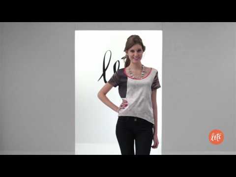 Blusa Assimétrica Estampa - Espaço Fashion