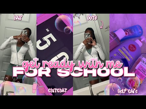 GET READY WITH ME FOR SCHOOL 🎀 | skincare, ootd, hair, chitchat, + more!