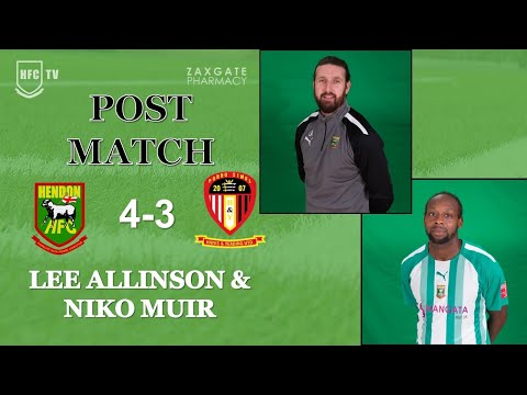 Lee Allinson & Niko Muir post match v HAYES & YEADING UTD - 1 January 2024