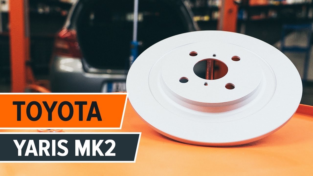 Como mudar discos de travão da parte traseira em Toyota Yaris Mk2 - guia de substituição