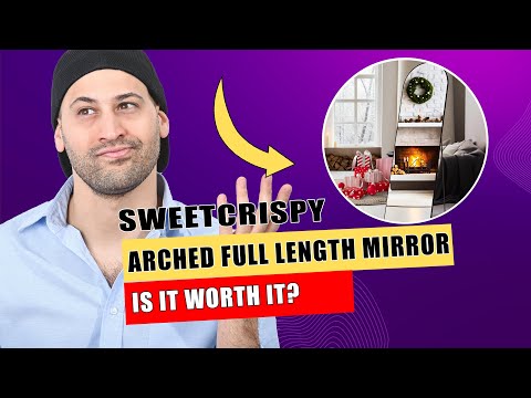 Sweetcrispy Arched Full Length Mirror 59"x16" Full Body Floor Mirror Standing Hanging or Leaning