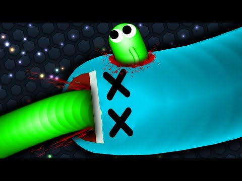 Slither.io 1 Giant Troll Snake vs Hacker Tiny Snakes Epic Slitherio Gameplay