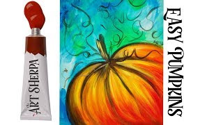 Easy Painting in acrylic Pumpkin step by step for beginners Liquitex Basics | TheArtSherpa