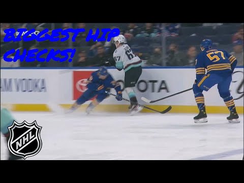 NHL Biggest Hip Checks!