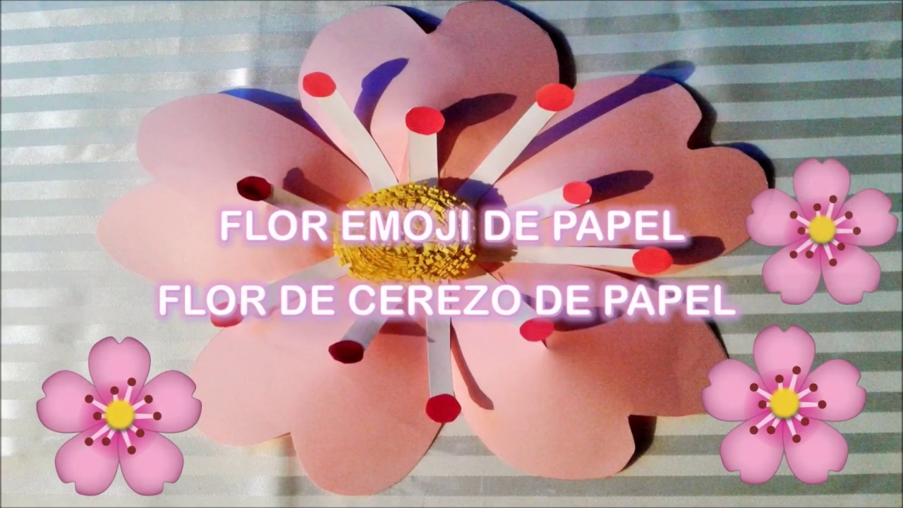 FLOR EMOJI DE PAPEL FLOR DE CEREZO DE PAPEL