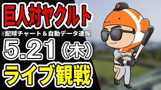 【巨人ライブ】5/21 巨人 対 ヤクルトスワローズをみんなで応援するライブ！読売ジャイアンツ戦を生配信中！！