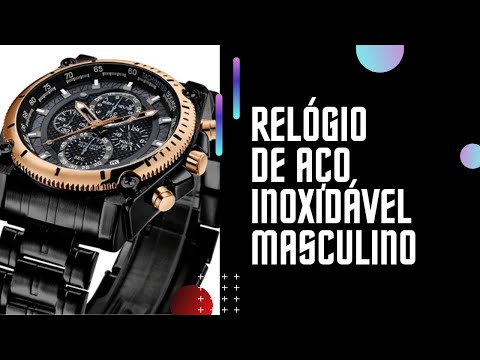 Relógio de Aço Inoxidável Masculino