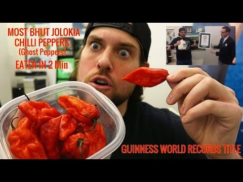 NEW Guinness World Records Title | Most Bhut Jolokia Chillis (Ghost Peppers) Eaten in 2 min