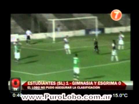 www.PuroLobo.com.ar: Estudiantes (SL) 1 -Gimnasia (MZA) 0 - Fecha 24 - Argentino B 2012/13