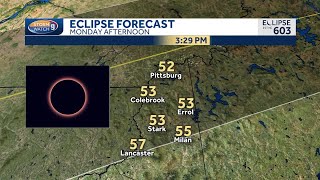Minute-by-minute forecast for eclipse path of totality in New Hampshire