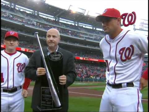 Mike Rizzo presents the Silver Slugger award to Ryan Zimmerman