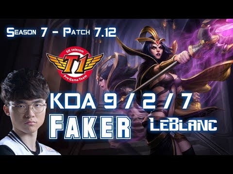 SKT T1 Faker LEBLANC vs LUCIAN Mid - Patch 7.12 KR Ranked