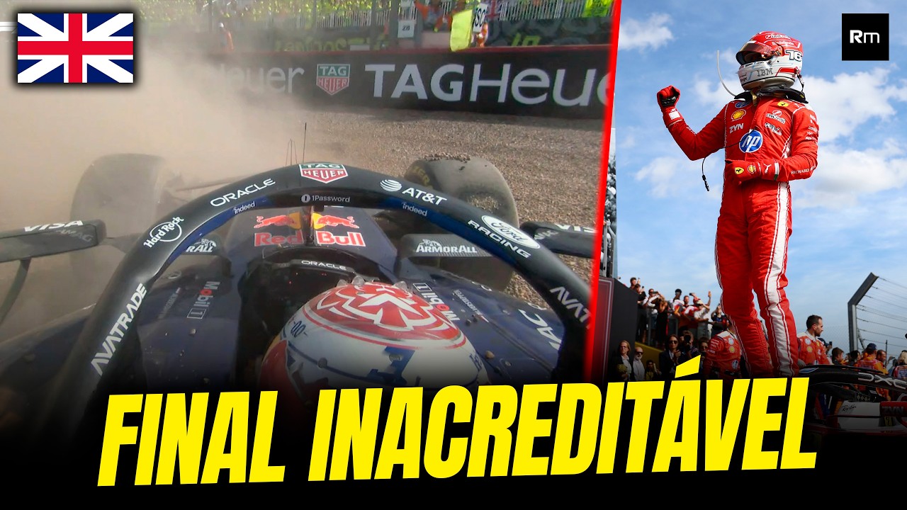 MAX ABANDONA, KIMI É PUNIDO E LECLERC VENCE GP GRÃ BRETANHA COM FINAL INACREDITÁVEL