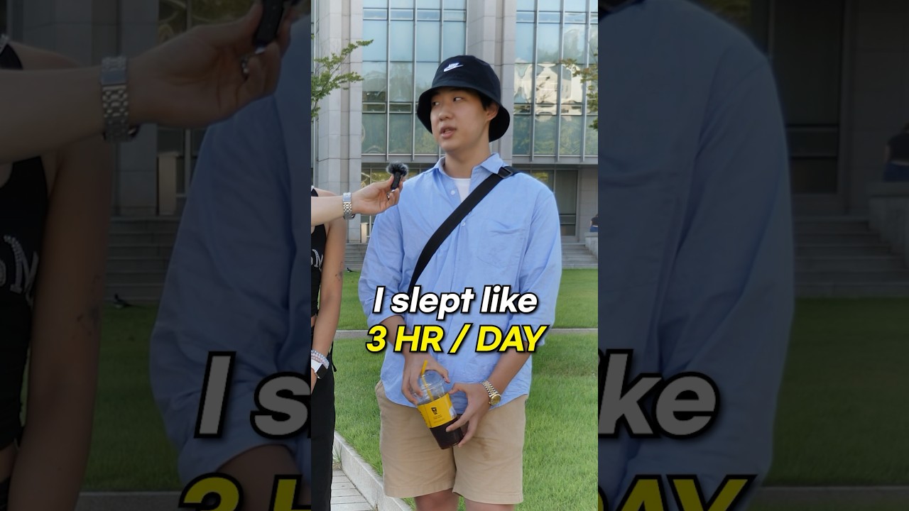 Korean students only sleep 3 hrs a day😭😩 #streetinterview #koreans #collegelife