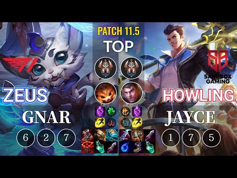 T1 Zeus Gnar vs SB.A Howling Jayce Top - KR Patch 11.5