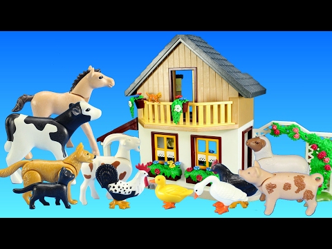Playmobil Farm House with Market and Farm Animals Building Toy For Kids