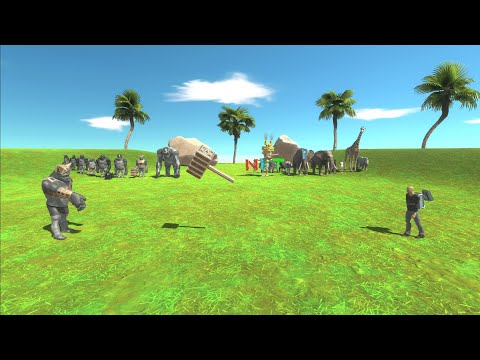 mutant primates squad vs modern mammals and modern human - animal revolt battle simulator