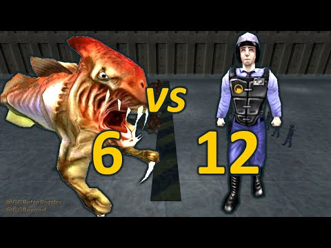 6 Ichthyosaurs vs 12 Security Guards - Half-Life Retro Battles