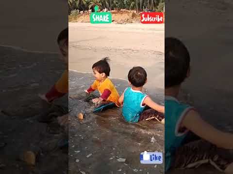 Janavi & Vaidehi enjoying on the beach