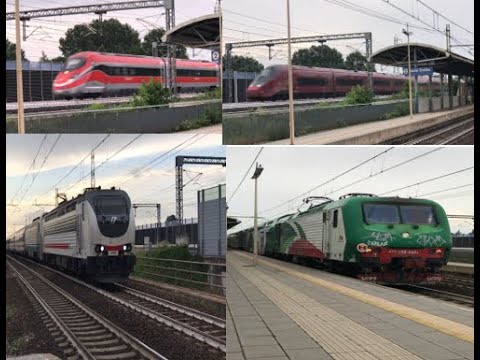 Spotting Treni #14 Anzola Emilia Alta E Bassa Velocità! - - Treni Serali ad Anzola