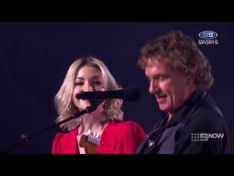 Arrangement of Flame Trees for NRL Grand Final 2021