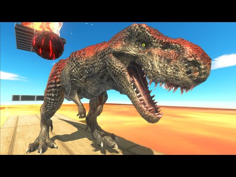 Escape From Giant Fireball + Cannon Ball  - Animal Revolt Battle Simulator