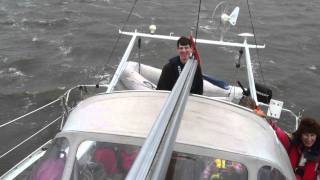 OVNI 345 met windkracht 6 Bft door de geul van Brakzand deel II